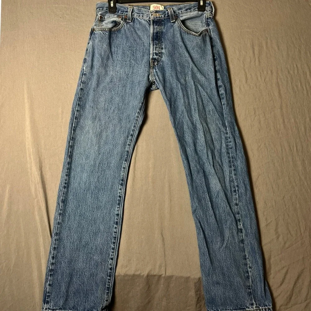 Levi's Jeans Men 34 501 Original Fit Blue Button Fly EUC